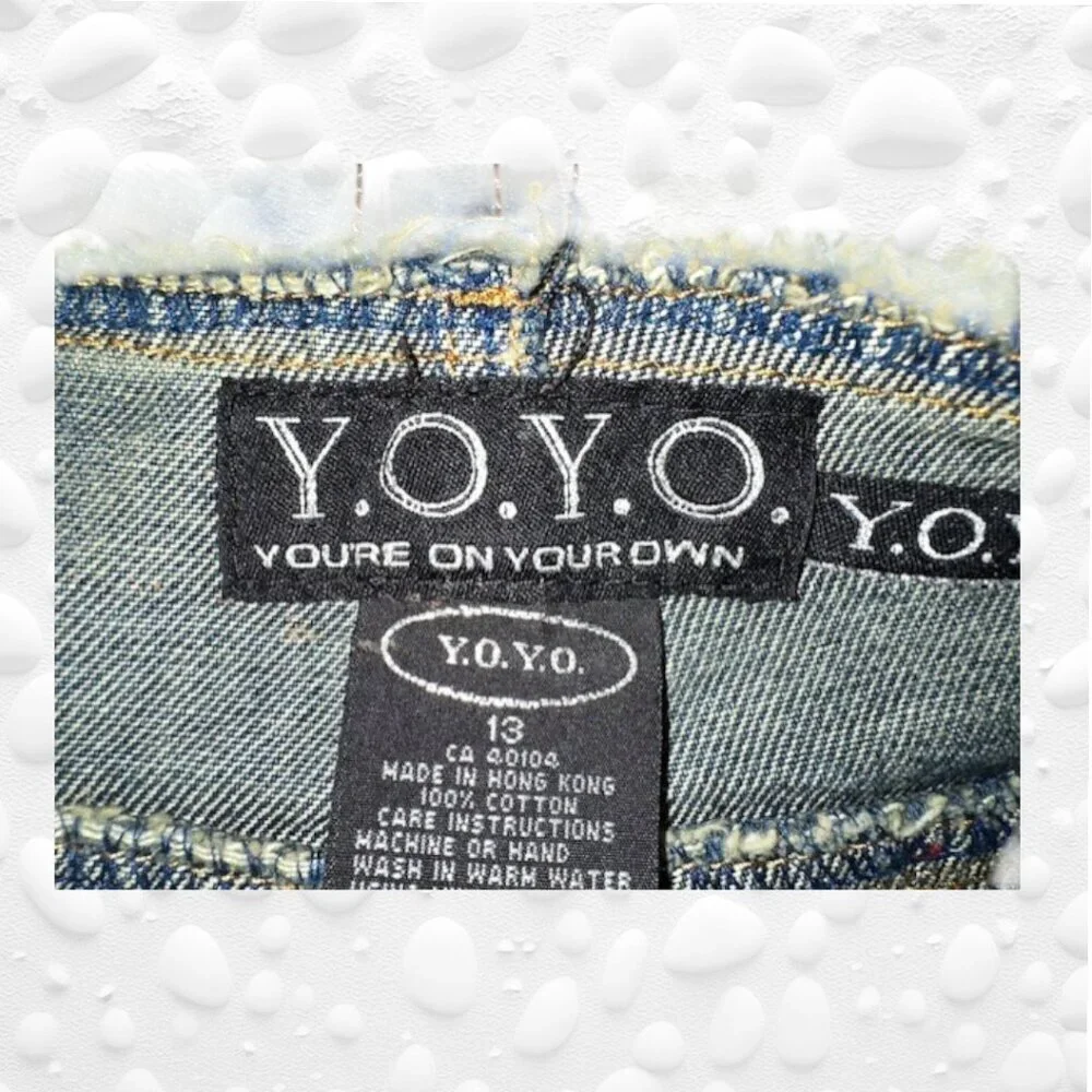 Vintage YOYO Low Waist Bootcut Studded Raw Waistband Jeans - Size 13 NWT - Picture 2 of 7